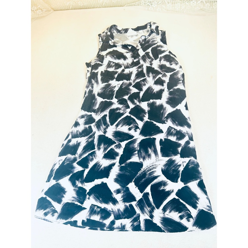 New York & Company Blouse Women Small Black Abstract Modern